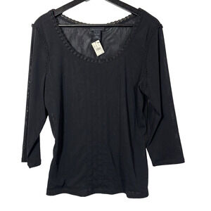 Y2K Mesh Top The Limited Fairy Grunge Large Black Witchy Goth Sheer Vintage